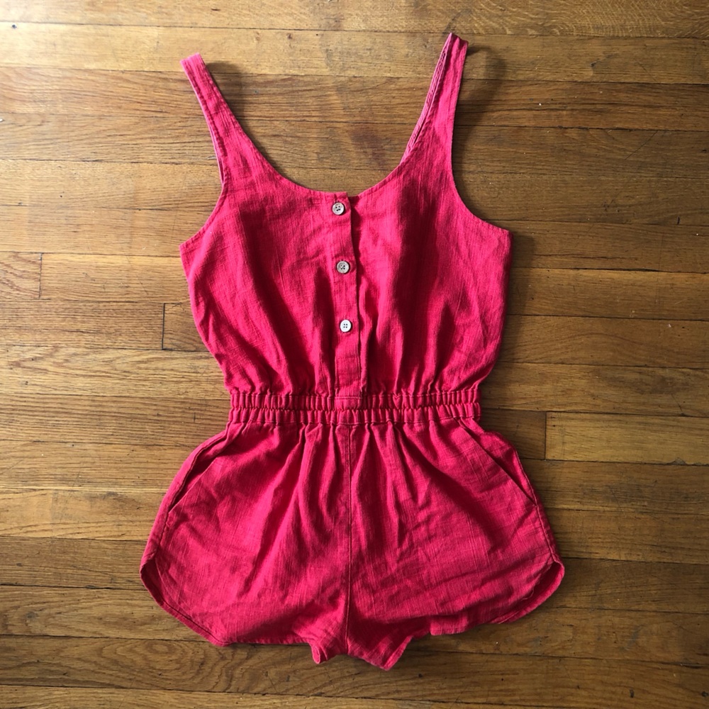 Linen shorts romper.